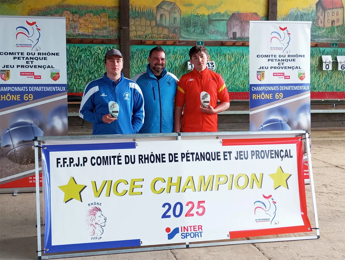 Vice champion du Championnat du Rhône jeune Tournoi 20 avril Amplepuis